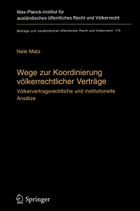 Imagen de portada: Wege zur Koordinierung völkerrechtlicher Verträge 9783540228523
