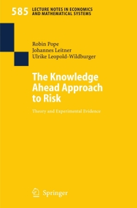 Cover image: The Knowledge Ahead Approach to Risk 9783540384724