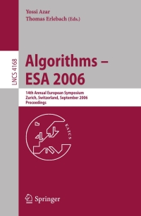 Cover image: Algorithms - ESA 2006 1st edition 9783540388753