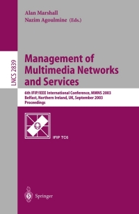 Imagen de portada: Management of Multimedia Networks and Services 1st edition 9783540200505