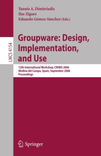 Cover image: Groupware: Design, Implementation, and Use 1st edition 9783540395911