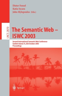 Immagine di copertina: The Semantic Web - ISWC 2003 1st edition 9783540203629