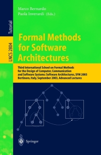 表紙画像: Formal Methods for Software Architectures 1st edition 9783540200833