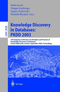 Imagen de portada: Knowledge Discovery in Databases: PKDD 2003 1st edition 9783540200857