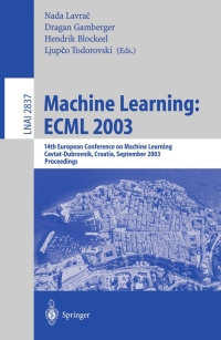 Titelbild: Machine Learning: ECML 2003 1st edition 9783540201212