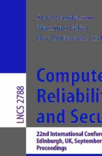 صورة الغلاف: Computer Safety, Reliability, and Security 1st edition 9783540201267