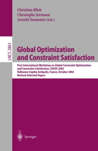 Imagen de portada: Global Optimization and Constraint Satisfaction 1st edition 9783540204633