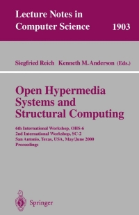 Cover image: Open Hypermedia Systems and Structural Computing 1st edition 9783540410843