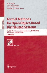 Cover image: Formal Methods for Open Object-Based Distributed Systems 1st edition 9783540204916