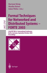 Cover image: Formal Techniques for Networked and Distributed Systems - FORTE 2003 1st edition 9783540201755