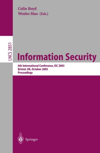 Imagen de portada: Information Security 1st edition 9783540201762