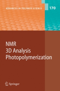 Cover image: NMR · 3D Analysis · Photopolymerization 1st edition 9783540205104
