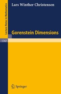 Cover image: Gorenstein Dimensions 9783540411321