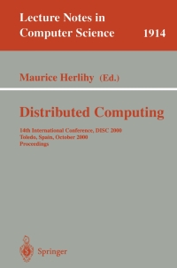 Cover image: Distributed Computing 1st edition 9783540411437