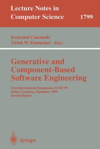 Cover image: Generative and Component-Based Software Engineering 1st edition 9783540411727