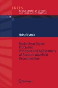 Cover image: Modal Array Signal Processing: Principles and Applications of Acoustic Wavefield Decomposition 9783540408932