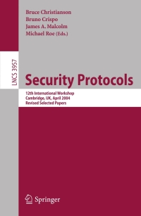 Imagen de portada: Security Protocols 1st edition 9783540409250
