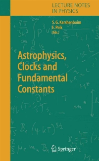 Cover image: Astrophysics, Clocks and Fundamental Constants 9783540219675