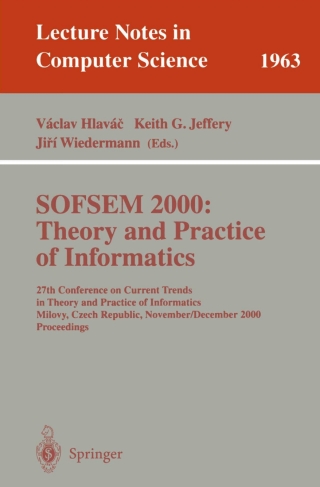 Omslagafbeelding: SOFSEM 2000: Theory and Practice of Informatics 1st edition 9783540413486