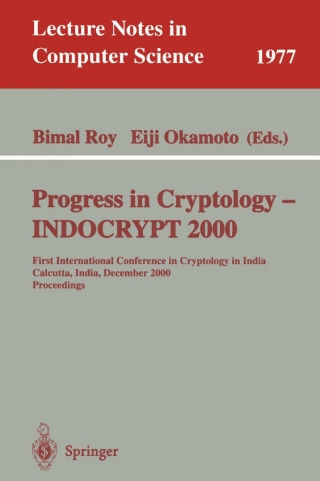 Cover image: Progress in Cryptology - INDOCRYPT 2000 1st edition 9783540414520