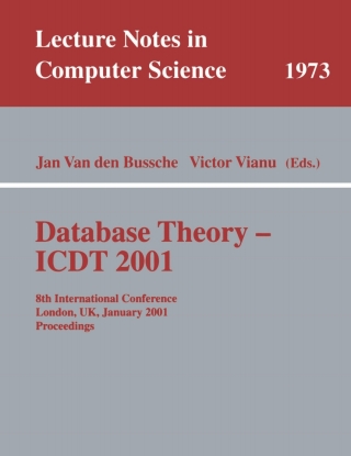 Imagen de portada: Database Theory - ICDT 2001 1st edition 9783540414568