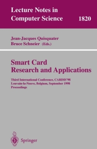 Cover image: Smart Card. Research and Applications 1st edition 9783540679233