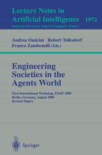 Cover image: Engineering Societies in the Agents World 1st edition 9783540414773