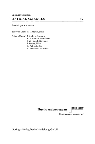 Cover image: Spatial Solitons 1st edition 9783540416531