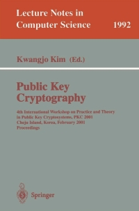 Cover image: Public Key Cryptography 1st edition 9783540416586