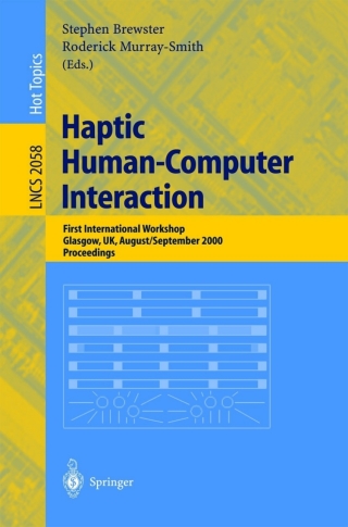 Cover image: Haptic Human-Computer Interaction 1st edition 9783540423560