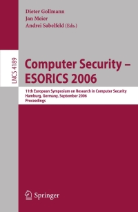 Cover image: Computer Security – ESORICS 2006 1st edition 9783540446019