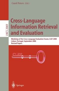 Cover image: Cross-Language Information Retrieval and Evaluation 9783540424468