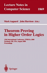 Imagen de portada: Theorem Proving in Higher Order Logics 1st edition 9783540678632
