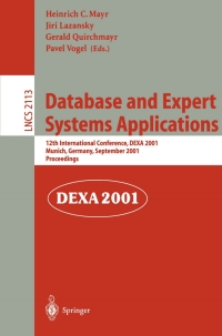 Cover image: Database and Expert Systems Applications 1st edition 9783540425274