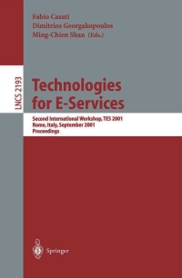 Imagen de portada: Technologies for E-Services 1st edition 9783540425656