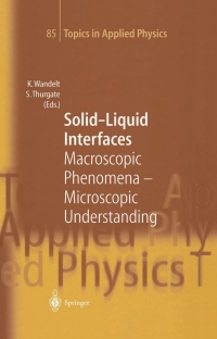 Imagen de portada: Solid-Liquid Interfaces 1st edition 9783540425830