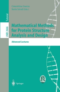 Imagen de portada: Mathematical Methods for Protein Structure Analysis and Design 1st edition 9783540401049