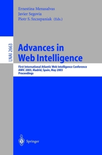 Cover image: Advances in Web Intelligence 1st edition 9783540401247