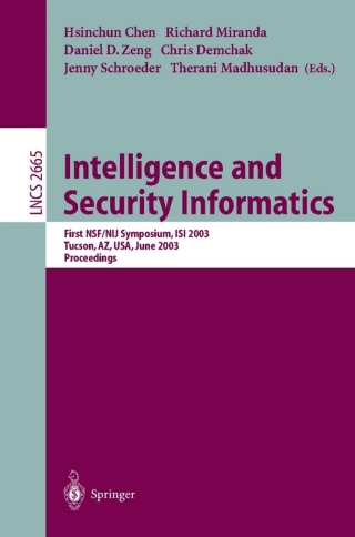 Cover image: Intelligence and Security Informatics 1st edition 9783540401896