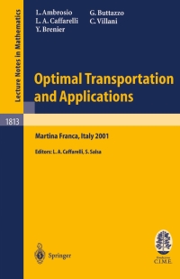 Imagen de portada: Optimal Transportation and Applications 9783540401926