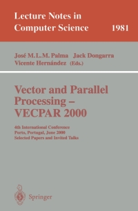 Titelbild: Vector and Parallel Processing - VECPAR 2000 1st edition 9783540419990