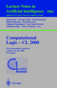 Omslagafbeelding: Computational Logic — CL 2000 1st edition 9783540677970