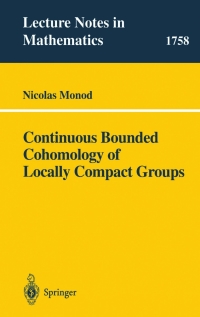 Cover image: Continuous Bounded Cohomology of Locally Compact Groups 9783540420545