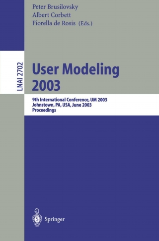 Cover image: User Modeling 2003 1st edition 9783540403814