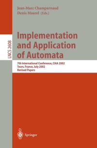 Cover image: Implementation and Application of Automata 1st edition 9783540403913