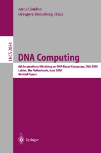 Cover image: DNA Computing 1st edition 9783540420767