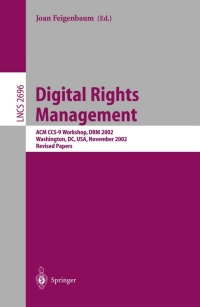 صورة الغلاف: Digital Rights Management 1st edition 9783540404101