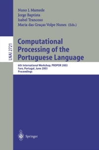 Immagine di copertina: Computational Processing of the Portuguese Language 1st edition 9783540404361