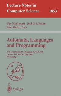 Cover image: Automata, Languages and Programming 1st edition 9783540677154