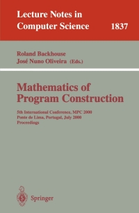 Cover image: Mathematics of Program Construction 1st edition 9783540677277